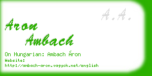 aron ambach business card